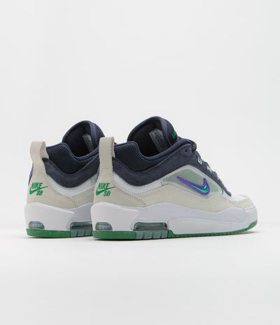 Nike SB Air Max Ishod Shoes - White / Persian Violet - Obsidian - Pine Green no