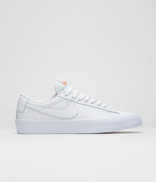 Nike SB Orange Label Blazer Low Pro GT Shoes - White / White - White - White