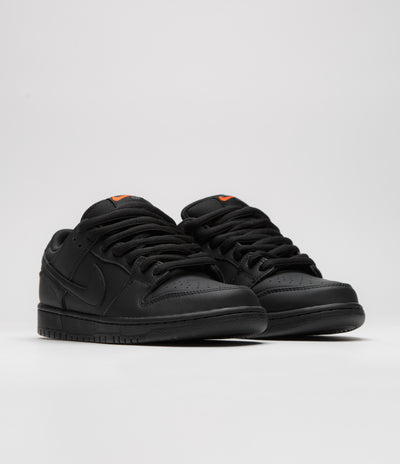 Nike SB Orange Label Dunk Low Pro Shoes - Black / Black - Black - Black