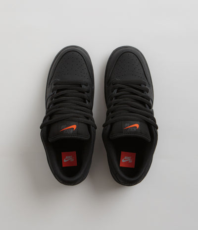 Nike SB Orange Label Dunk Low Pro Shoes - Black / Black - Black - Black