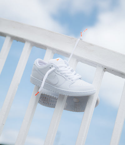 Nike SB Orange Label Dunk Low Pro Shoes - White / White - White - White