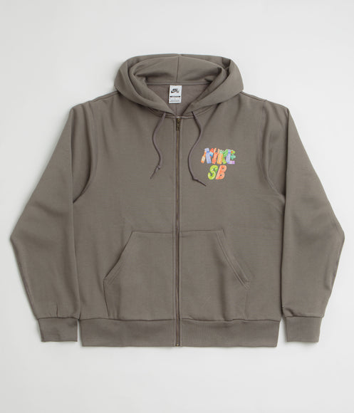 Nike SB Pool Airs Full Zip Hoodie - Cave Stone / White