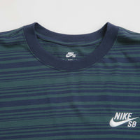 Nike SB Stripe Long Sleeve T-Shirt - Midnight Navy / Deep Jungle thumbnail