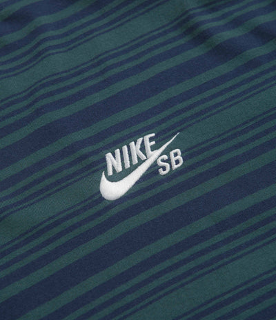 Nike SB Stripe Long Sleeve T-Shirt - Midnight Navy / Deep Jungle