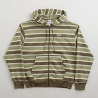 Nike SB Striped Full Zip Hoodie - Coconut Milk / Oil Green / White thumbnail