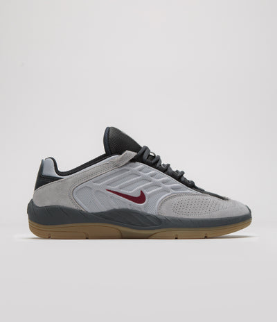 Nike SB Vertebrae Shoes - Light Smoke Grey / Dark Team Red