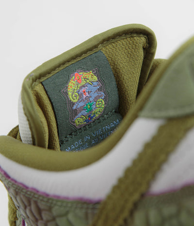 Nike SB x Alexis Sablone Dunk Low Pro 'Chameleon' Shoes - Oil Green / Desert Moss - White