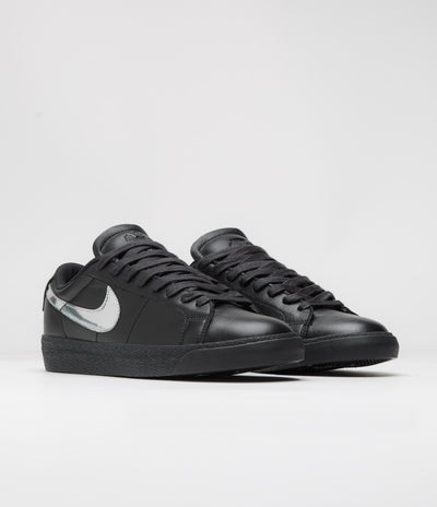 Nike SB x Dancer Skateboards Blazer Low Shoes - Black / Metallic Silver / Black