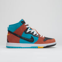 Nike SB x Di'Orr Greenwood Dunk High Decon Shoes - Turquoise Blue / Black - Rugged Orange thumbnail