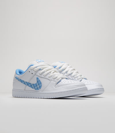 Nike SB x Nicole Hause Dunk Low Shoes - White / University Blue / White / Midnight Navy / Pure Platinum