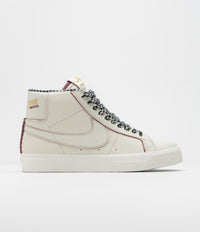 Nike SB x Welcome Skateboarding Blazer Mid Shoes - Sail / Dark Beetroot - White