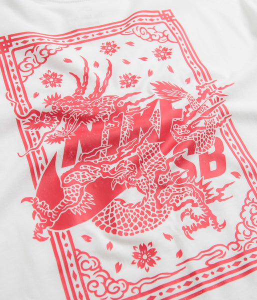 Nike SB Year of the Dragon T-Shirt - White / University Red | Flatspot