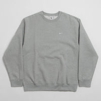 Nike Solo Swoosh Crewneck Sweatshirt - Dark Grey Heather / White thumbnail