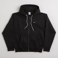 Nike Solo Swoosh Full Zip Hoodie - Black / White thumbnail