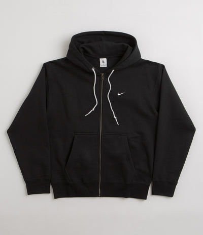 Nike Solo Swoosh Full Zip Hoodie - Black / White