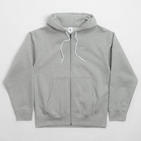 Nike Solo Swoosh Full Zip Hoodie - Dark Grey Heather / White thumbnail