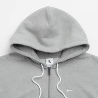 Nike Solo Swoosh Full Zip Hoodie - Dark Grey Heather / White thumbnail