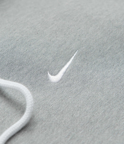 Nike Solo Swoosh Full Zip Hoodie - Dark Grey Heather / White