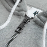 Nike Solo Swoosh Full Zip Hoodie - Dark Grey Heather / White thumbnail