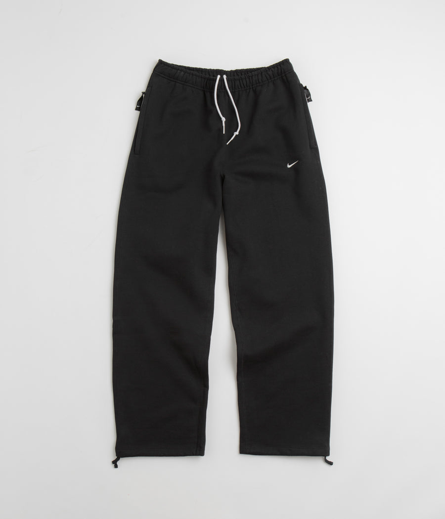 Nike Solo Swoosh Open Hem Sweatpants - Black / White