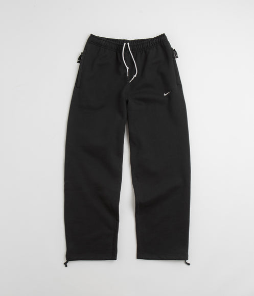 Nike Solo Swoosh Open Hem Sweatpants - Black / White