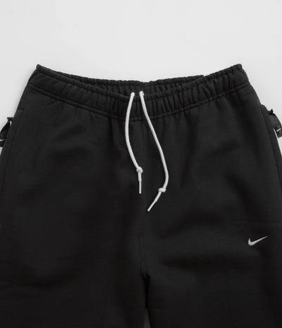 Nike Solo Swoosh Open Hem Sweatpants - Black / White