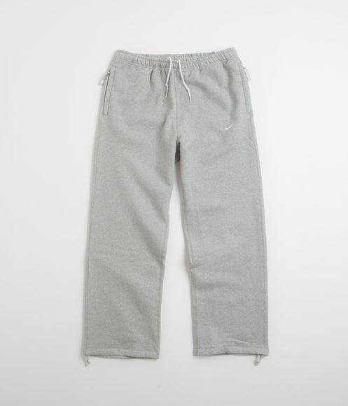 Nike Solo Swoosh Open Hem Sweatpants - Dark Grey Heather / White