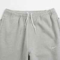 Nike Solo Swoosh Open Hem Sweatpants - Dark Grey Heather / White thumbnail