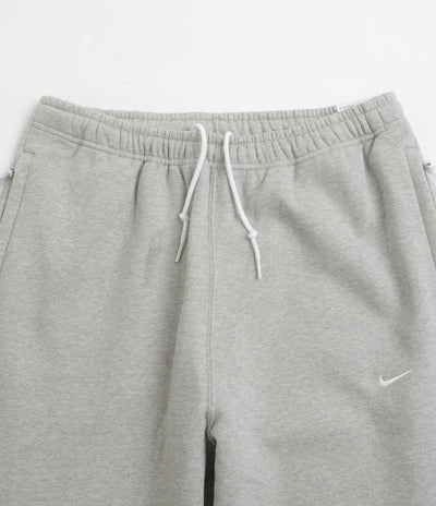 Nike Solo Swoosh Open Hem Sweatpants - Dark Grey Heather / White