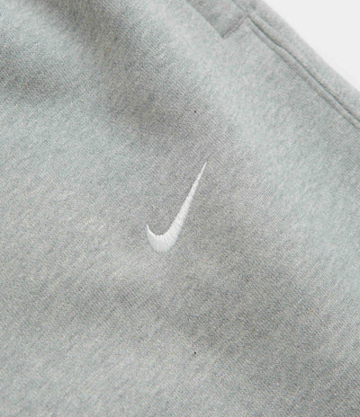 Nike Solo Swoosh Open Hem Sweatpants - Dark Grey Heather / White