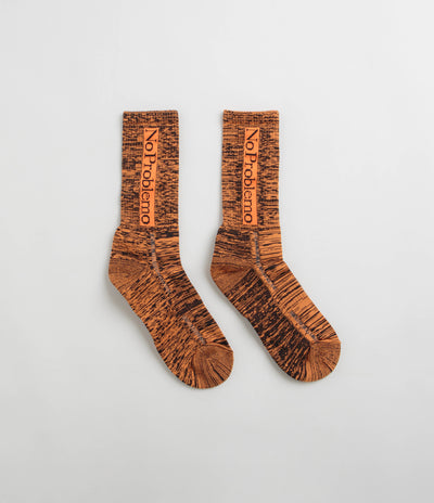 No Problemo Glitch Knit Socks - Orange