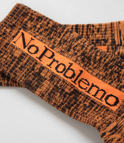 No Problemo Glitch Knit Socks - Orange