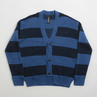 No Problemo Striped Mohair Oversized Cardigan - Blue Multi thumbnail