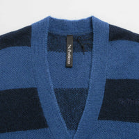 No Problemo Striped Mohair Oversized Cardigan - Blue Multi thumbnail