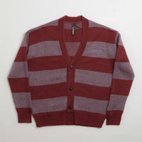 No Problemo Striped Mohair Oversized Cardigan - Burgundy Multi thumbnail