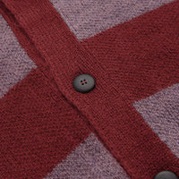 No Problemo Striped Mohair Oversized Cardigan - Burgundy Multi thumbnail