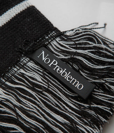 No Problemo Striped Scarf - Black