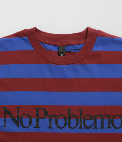 No Problemo Striped T-Shirt - Burgundy Multi