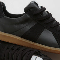 Novesta All Leather German Army Trainer Shoes - Black / Transparent |  Flatspot