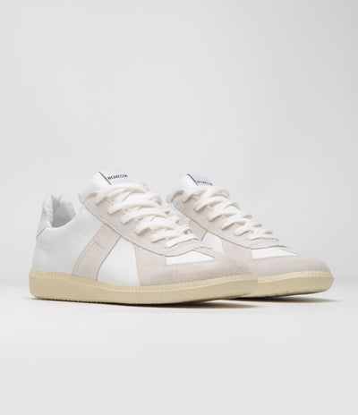 Novesta All Leather German Army Trainer Shoes - White / Ecru