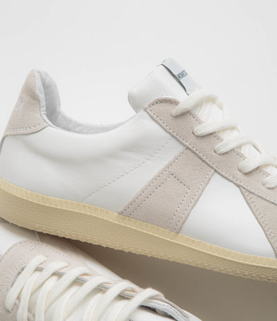 Novesta All Leather German Army Trainer Shoes - White / Ecru