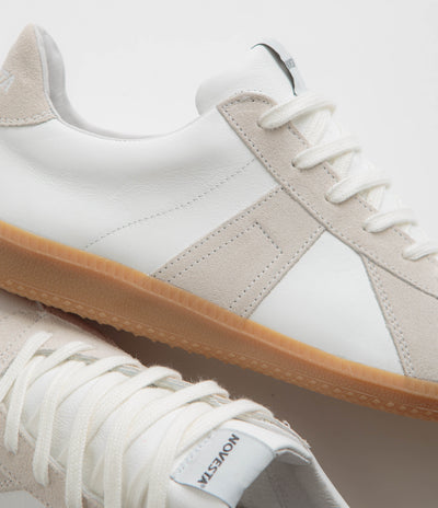 Novesta All Leather German Army Trainer Shoes - White / Transparent