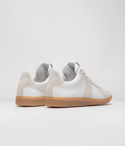 Novesta All Leather German Army Trainer Shoes - White / Transparent