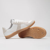 Novesta All Leather German Army Trainer Shoes - White / Transparent thumbnail