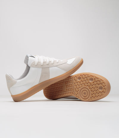 Novesta All Leather German Army Trainer Shoes - White / Transparent