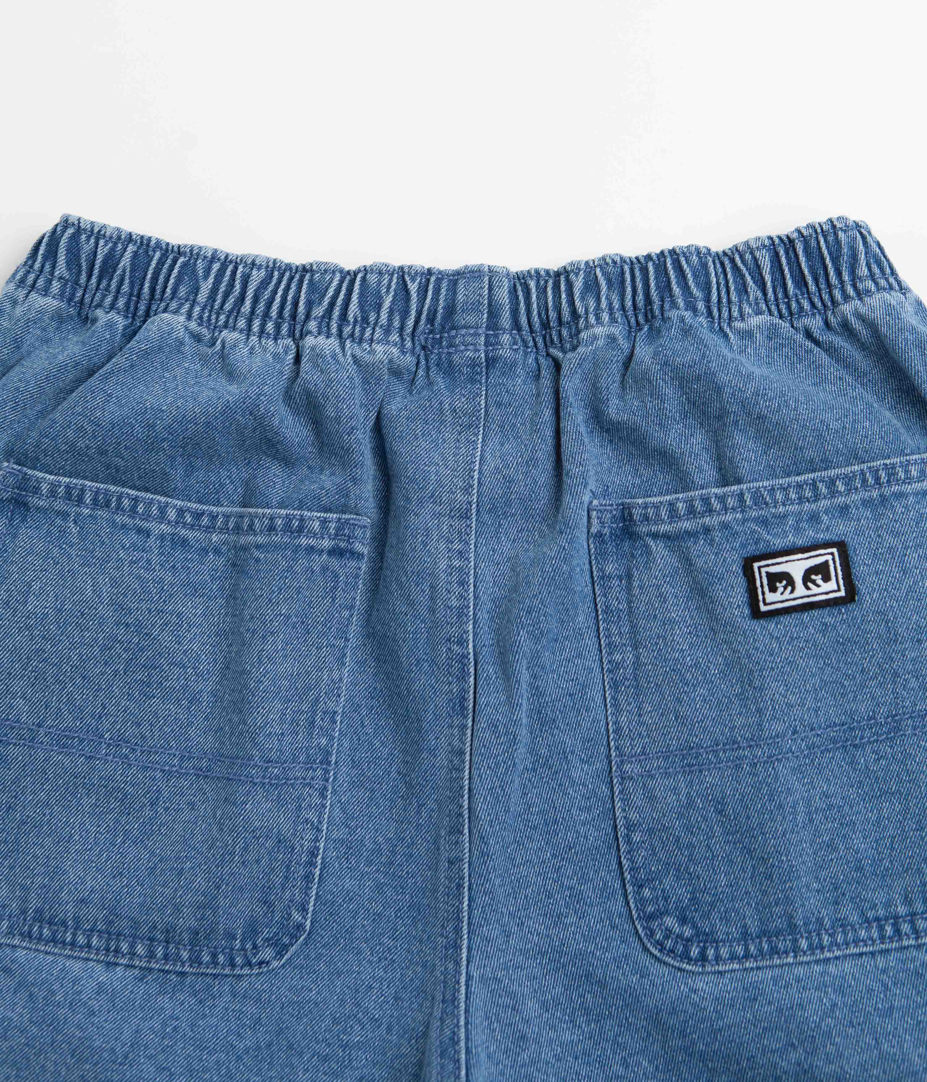 Obey Easy Denim Carpenter Shorts Light Indigo Flatspot 4234