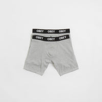 Obey Established Work Boxers (2 Pack) - Ash Grey thumbnail