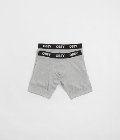 Obey Established Work Boxers (2 Pack) - Ash Grey