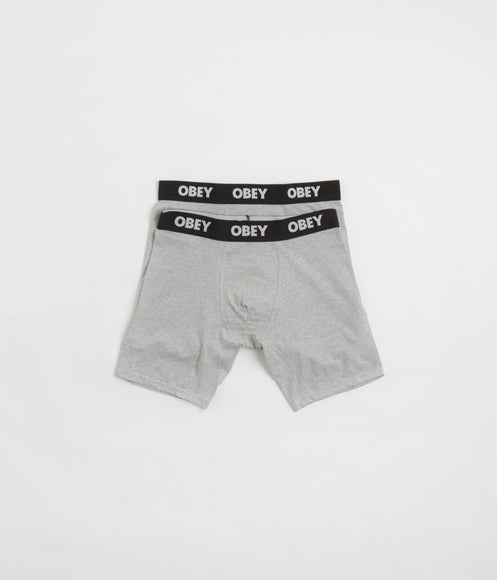 Obey Established Work Boxers (2 Pack) - Ash Grey