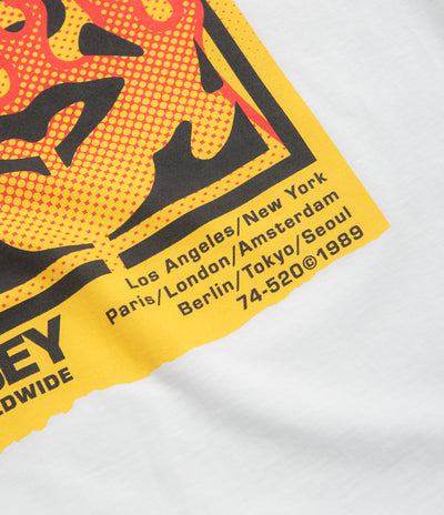 Obey Icon Stencil Flame T-Shirt - White